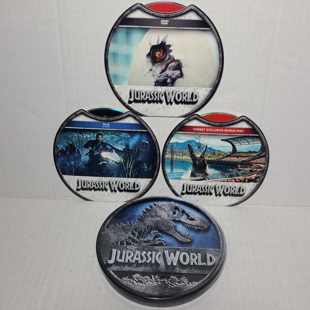 Jurassic World   Collectible Tin 3 Disc Blu-ray  DVD Bonus Target Exclusive Disc